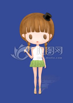 藝術(shù)畫 萌系抽象卡通女孩