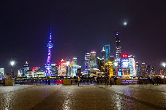 上海陸家嘴夜景全景 上海 陸家