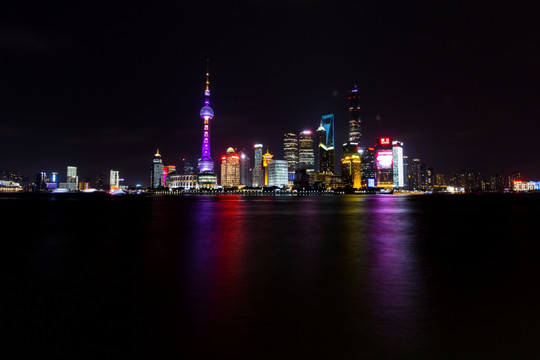 上海陆家嘴夜景全景