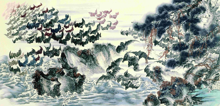 工藝畫(huà)蝙蝠