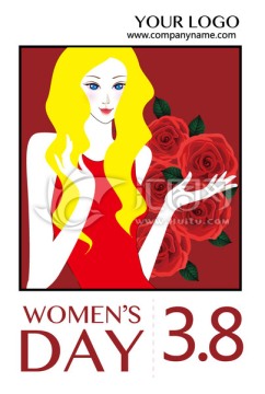 38妇女节美女插画素材