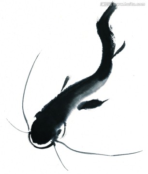 水墨魚 工筆畫素材