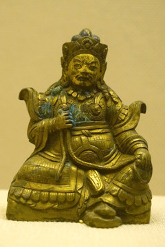 藏传佛教文物 清代广目天王铜像
