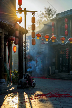 青州东门古街春节早晨