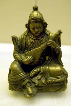 藏传佛教文物 清代持国天王铜像