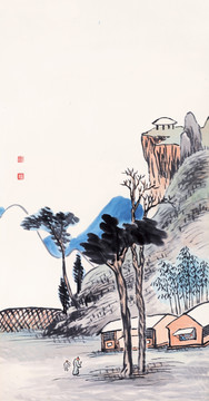 齊白石博物館原畫掃描 山水圖