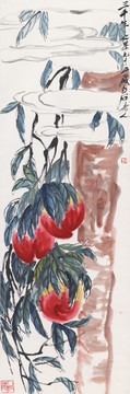 齊白石博物館原畫掃描 桃實圖