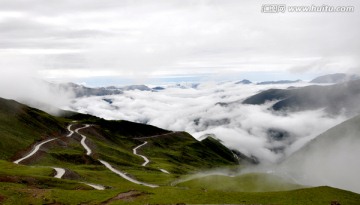 盘山公路 云海