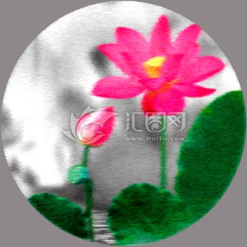荷花油畫(huà)裝飾畫(huà)