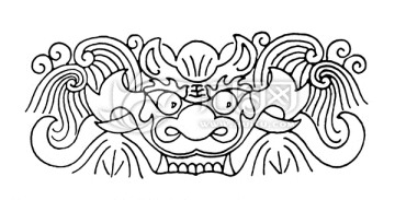 中國上古神獸 描線素材 睚眥