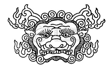 中國上古神獸 描線素材 饕餮