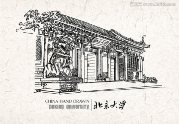 北京大学线描