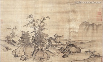 郭熙窠石平遠(yuǎn)圖 高清精修