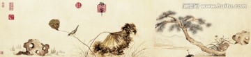 明 朱瞻基 蓮浦松吟蔭圖