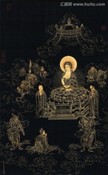清 丁關(guān)鵬 無(wú)量壽佛圖