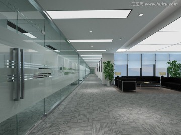 辦公過道3D模型