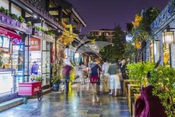 成都宽窄巷子夜景