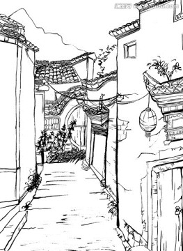 徽派建筑寫生