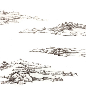 折帶皴 山石 國(guó)畫