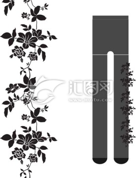 植絨花 花邊 一體褲