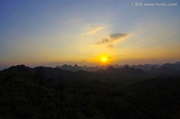 风光 远山 夕阳