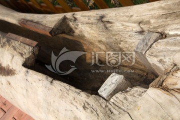 古法榨油工具 木槽