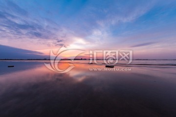 夕阳 上海 滴水湖傍晚