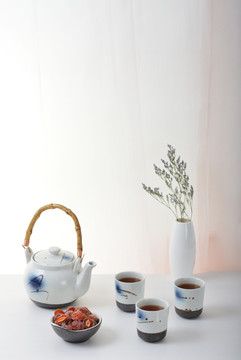 清新茶艺茶具摄影图