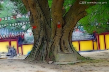 樹木抽象畫