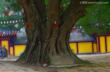 現(xiàn)代無框畫 樹木裝飾畫