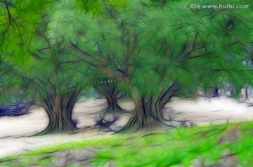 树木装饰画 树木抽象画