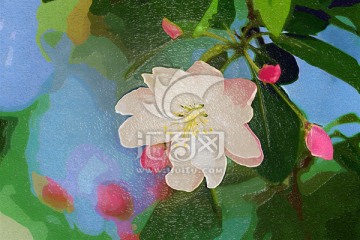 裝飾畫 無框畫 海棠
