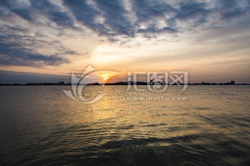 滴水湖日落风光