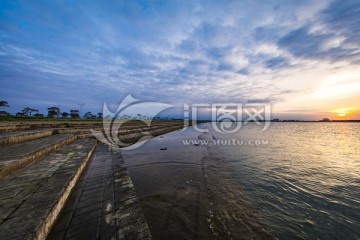 滴水湖日落风光