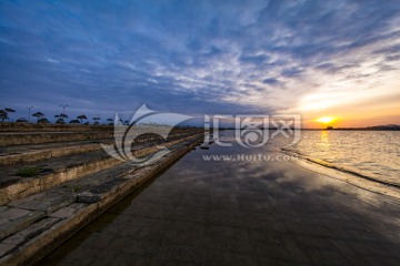 滴水湖日落风光