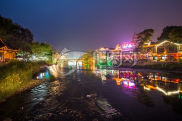 郫县三道堰古镇夜景