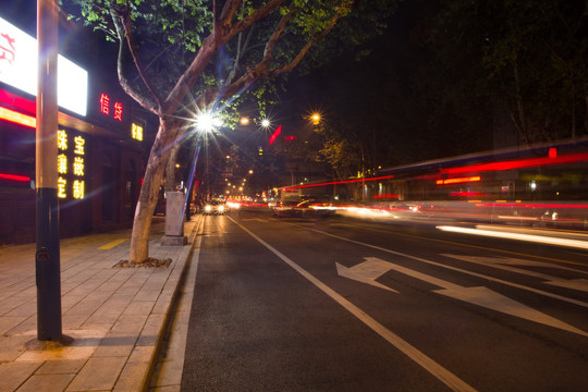 城市夜景 车流动感