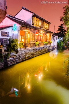 苏州市平江路历史街区夜景