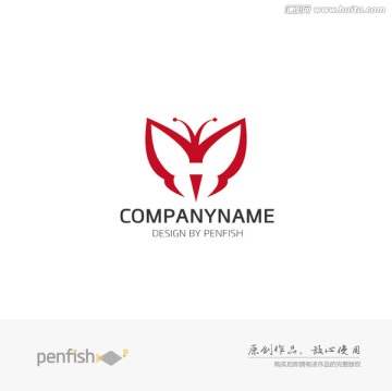 简约稳重蝴蝶logo