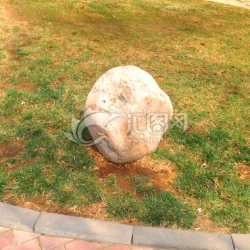 草坪上的大石头