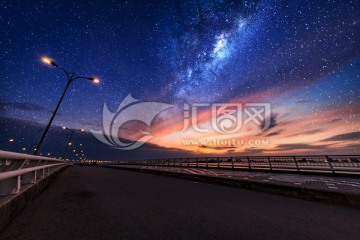 上海滴水湖夜晚星空