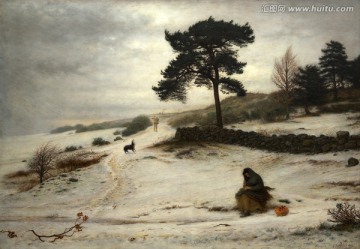 歐洲人物油畫(huà) 雪景