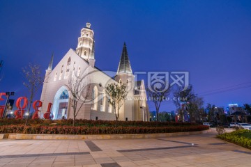 昆明公园1903教堂夜景