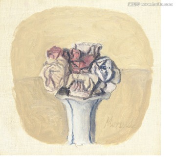 抽象花卉油画 莫兰迪高清作品