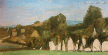 抽象風景油畫 莫蘭迪高清作品