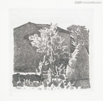 風景版畫 莫蘭迪高清作品
