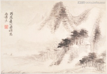 水墨山水國畫 惲南田高清掃描件