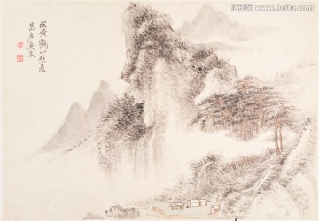 水墨山水國畫 惲南田高清掃描件