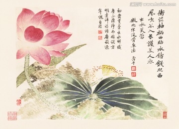 花草山水國畫 惲南田高清掃描件