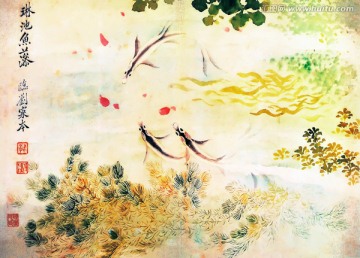 花草山水國(guó)畫 惲南田高清掃描件